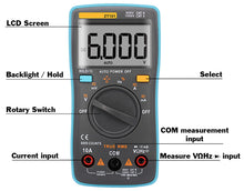 Load image into Gallery viewer, Auto-Ranging True RMS Digital Multimeter Backlit 6000 Counts LCD Display, Measures AC/DC Voltage & Current, Resistance, Capacitance, Frequency, more