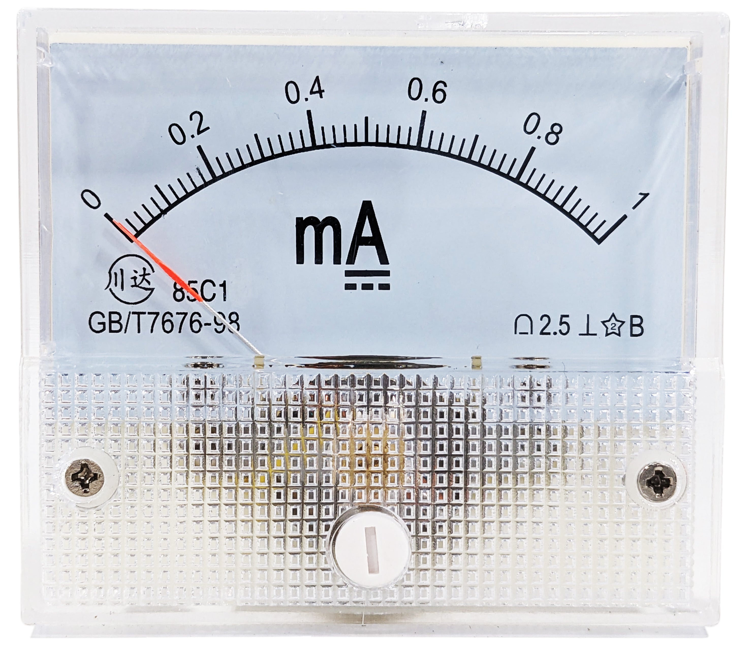 Analog Ammeter 01mA DC Amp Meter, Panel Mount Meter Movement