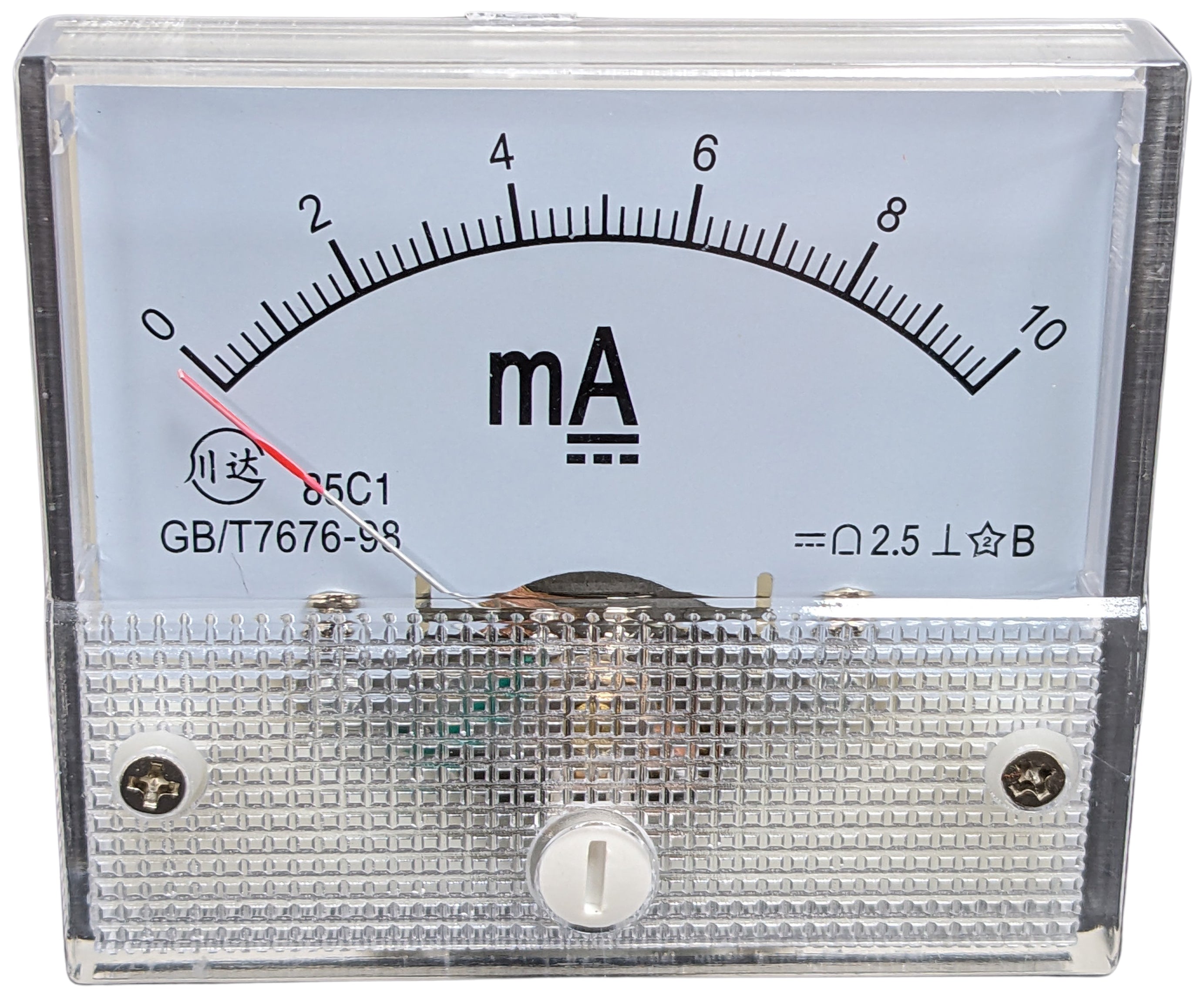 Analog Ammeter 010mA DC Amp Meter, Panel Mount Meter Movement