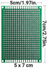 Load image into Gallery viewer, 7 Pack Prototyping Breadboard, 2.75 x 1.97 Inches, 432 Holes, Double-Sided PCBs