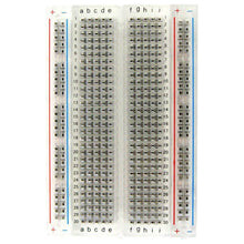 Load image into Gallery viewer, Premium Transparent Solderless Plug-in BreadBoard, 400 Tie Points, 2 Bus Strips, 3.3" x 2.1" with Adhesive Backing