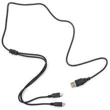 Load image into Gallery viewer, USB A to Dual microUSB Charging Cable - Simultaneously Charges Two Devices (3 Feet Length)