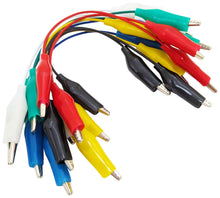 Load image into Gallery viewer, 12 Pack Short 8-inch Alligator Clip to Alligator Clip Test Leads (6 Colors)