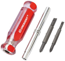 Load image into Gallery viewer, Crescent 6-in-1 Interchangeable Bit Screwdriver, Red Handle (CS61N)