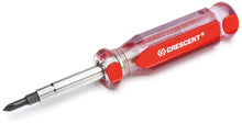 Load image into Gallery viewer, Crescent 6-in-1 Interchangeable Bit Screwdriver, Red Handle (CS61N)