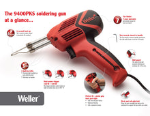 Load image into Gallery viewer, Weller 120V Dual Heat 140/100W Universal Soldering Gun Kit with 6 Second Heat Up Time and LED Lighting (9400PKS)