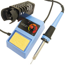 Load image into Gallery viewer, Temperature Adjustable Soldering Station, 302°F to 896°F Range, Includes Iron with Conical Tip and Tip Cleaning Sponge