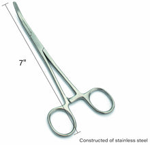 Load image into Gallery viewer, 7" Curved Nose Hemostat Clamp with Serrated Jaws