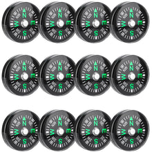 Load image into Gallery viewer, 12 Pack 20mm Button Compass for DIY Paracord Survival Bracelets, Camping, Hiking