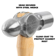 Load image into Gallery viewer, GreatNeck 16 Ounce Hickory Ball Peen Hammer, Auto Body Hammer, Wood Handle Hammer, Sheet Metal Hammer (BP16)