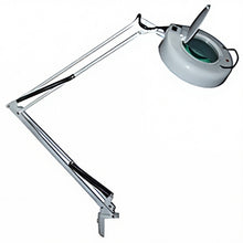 Load image into Gallery viewer, 39" Adjustable Spring Balanced LED Magnifier Lamp with 5" Glass Lens, 5 Diopter, Ultra Bright 6400K (Daylight) Light