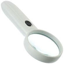Load image into Gallery viewer, 2.5" Diameter Handheld Illuminated Magnifying Glass with 2 LEDs, 3X Magnification Power