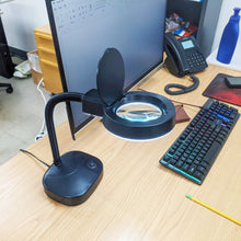 Load image into Gallery viewer, Tabletop Magnifying Light with 12" Flexible Neck, 4X and 8X Magnification, 11W Fluorescent Lamp