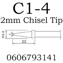 Load image into Gallery viewer, 2mm Chisel Tip C1-4 for ZD-98 / ZD-99 / ZD-8906 / ZD-8906L Soldering Station