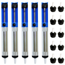 Load image into Gallery viewer, 5 Pack Solder Sucker RoHS Certified Desoldering Pump, Each Pump Comes with 2 Spare Tips