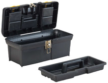 Load image into Gallery viewer, Stanley 16-inch Tool Box with Tray, Collapsible Handle, Pad Lock Eye (Padlock not included)