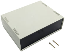 Load image into Gallery viewer, 10⅛" x 7½" x 3¼" Plastic Project Box Enclosure with Ventilation Holes & Speaker Sound Slots, Includes Screws (WCA-H2507)