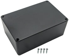 Load image into Gallery viewer, Black Plastic Enclosure Project Box with Lid and Screws, 5.89" x 3.89" x 2.36"