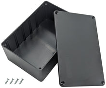 Load image into Gallery viewer, Black Plastic Enclosure Project Box with Lid and Screws, 5.89" x 3.89" x 2.36"