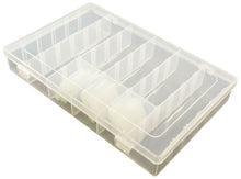 Load image into Gallery viewer, 4 Pack Component Storage Box, Each Includes 14 Removable Dividers for 6 to 36 Slots, 10.8" x 6.9" x 1.8", Flexible Polypropylene