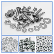 Load image into Gallery viewer, 1110 Piece Nuts and Bolts Assortment Kit, Stainless Steel, Assorted Screws, Nuts, Bolts and Washers (#4-40, #6-32, #8-32, #10-24)