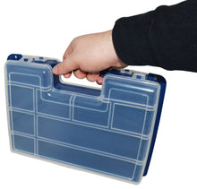 Load image into Gallery viewer, Portable Hobby Storage Box with Latching Lid and Handle, 14 Compartments, 11.6" x 8.7" x 2.8"