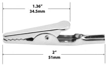 Load image into Gallery viewer, 2-inch Alligator Clip with 3/8" Jaw Opening, Accepts 4mm Banana Plug or Crimp / Solder
