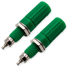 Load image into Gallery viewer, 2 Pack Green 5-Way Binding Posts, Insulated, Accepts Banana Plug or Spade Lug