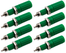 Load image into Gallery viewer, 8 Pack Green 5-Way Binding Posts, Insulated, Accepts Banana Plug or Spade Lug