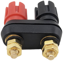 Load image into Gallery viewer, Gold Insulated Dual Binding Post with 4mm Banana Plug Jacks 2-Way, Black and Red Terminals for Audio or as Test Lead Connector