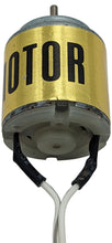Load image into Gallery viewer, DC Motor for Solar Panel with 3 Foot Clip-on Wire Leads, 1V / 400mA Output, 2mm Diameter Shaft
