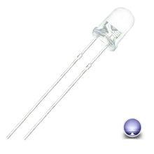 Load image into Gallery viewer, 100 Pack White Diffused Lens LEDs, 5mm Diameter Round Bulb, 2-Pin Light Emitting Diodes (2.0V to 2.4V, 20mA)