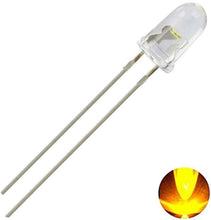 Load image into Gallery viewer, 100 Pack of Super Bright Amber LEDs, 5mm White Clear Lens, 1800 MCD @20mA, 30 Degrees Viewing Angle