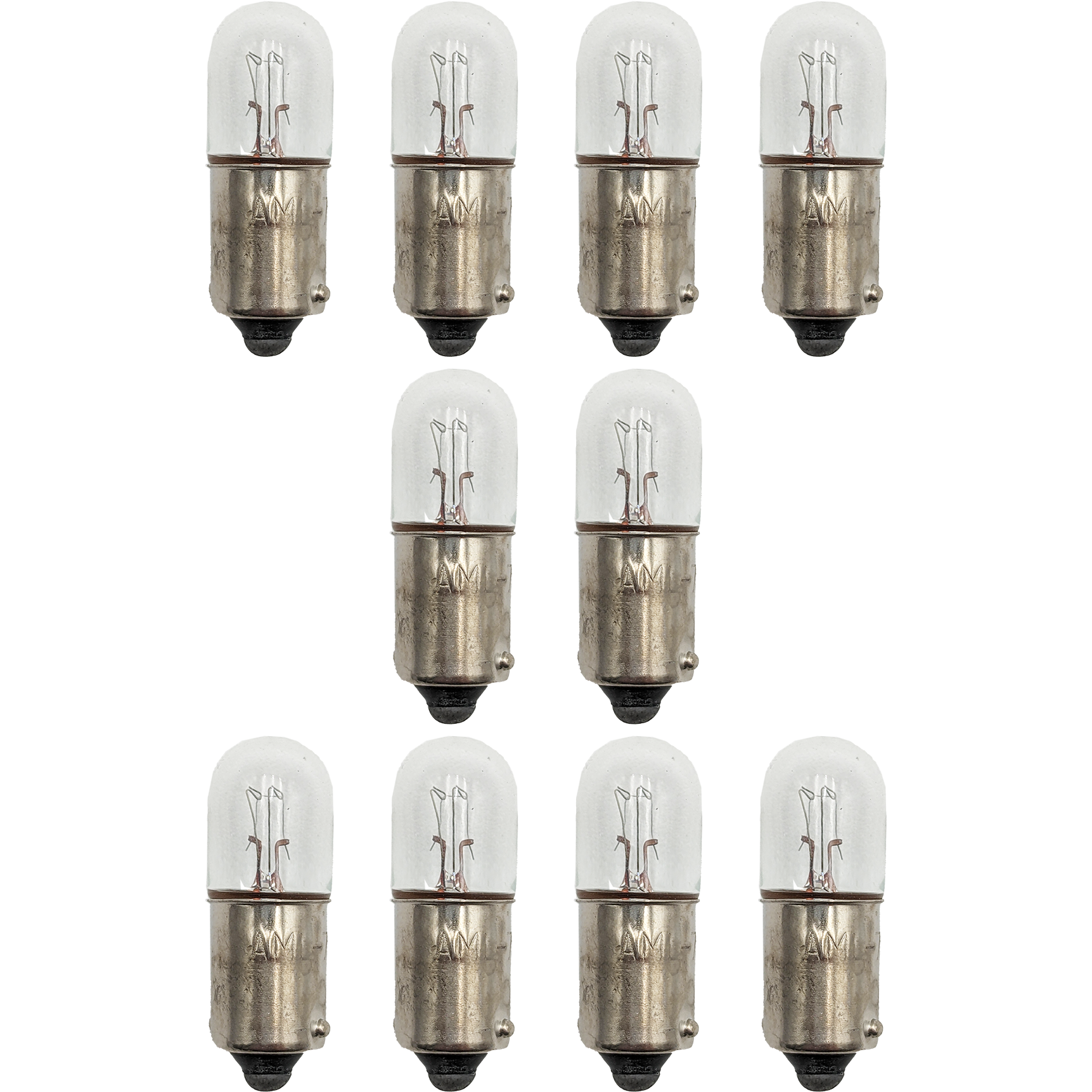 10 Pack T3 1/4 Miniature Lamp with Base, 14 Volt 0.08 Amps (A
