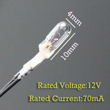 Load image into Gallery viewer, Warm White 4mm 12V 70mA Bulb with Wire Leads