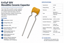Load image into Gallery viewer, Multi-layer Ceramic Capacitor/Monolithic Capacitor 10% 50V .47 mF