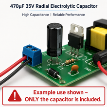 Load image into Gallery viewer, 100 Pack Electrolytic Radial Lead Capacitor 35V 470µF