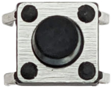 Load image into Gallery viewer, 100 Pack 6mm Square Tact Momentary Switch with Round Black Button, 3.5mm Button Height, Breadboard Friendly