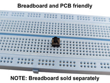 Load image into Gallery viewer, 100 Pack 6mm Square Tact Momentary Switch with Round Black Button, 3.5mm Button Height, Breadboard Friendly