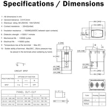 Load image into Gallery viewer, Rocker Switch, SPST, ON-OFF, Red with White Marking