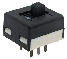 Load image into Gallery viewer, DPDT Mini Slide Switch with PC Leads on 0.1" Center and 0.2" Row - Ideal for Breadboards