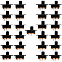 Load image into Gallery viewer, 25 Pack Mini 15mm SPST Slide Switch with 2-Pin Solder Lug Termination