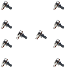 Load image into Gallery viewer, 10 Pack 10K, 1/8W Panel Mount Rotary Potentiometer , 16mm 3-Pin Metal Shaft