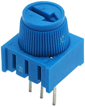 Load image into Gallery viewer, 10K Ohm Cermet Potentiometer, Single Turn with Knob, 0.1" Pin Spacing for Breadboards