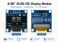 Load image into Gallery viewer, 0.96" OLED I2C IIC Display Module, 28x64 Pixel SSD1306 Mini Self-Luminous OLED Screen Board Compatible with Arduino & Raspberry Pi