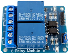 Load image into Gallery viewer, 2 Channel 5V Relay Module With Low Level Trigger, Can Be Controlled By Arduino, 8051, AVR, PIC, DSP, ARM, ARM, MSP430, TTL logic