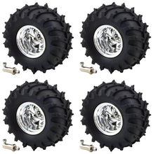 Load image into Gallery viewer, 4 Pack Dagu 120mm Spiked Rubber Wheels for RC / Robotics, 60mm Width, 4mm Axle