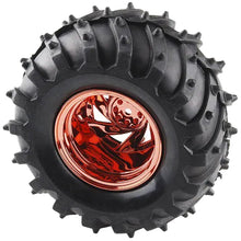 Load image into Gallery viewer, 4 Pack Dagu 120mm Spiked Rubber Wheels for RC / Robotics, 60mm Width, 4mm Axle