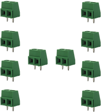 Load image into Gallery viewer, 10 Pack Vertical 2 Position Wire to Board Terminal Block, Side Entry, Screw Type