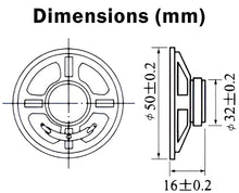 Load image into Gallery viewer, 2-inch Diameter Round Speaker, 0.5 Watt, 8 ohm